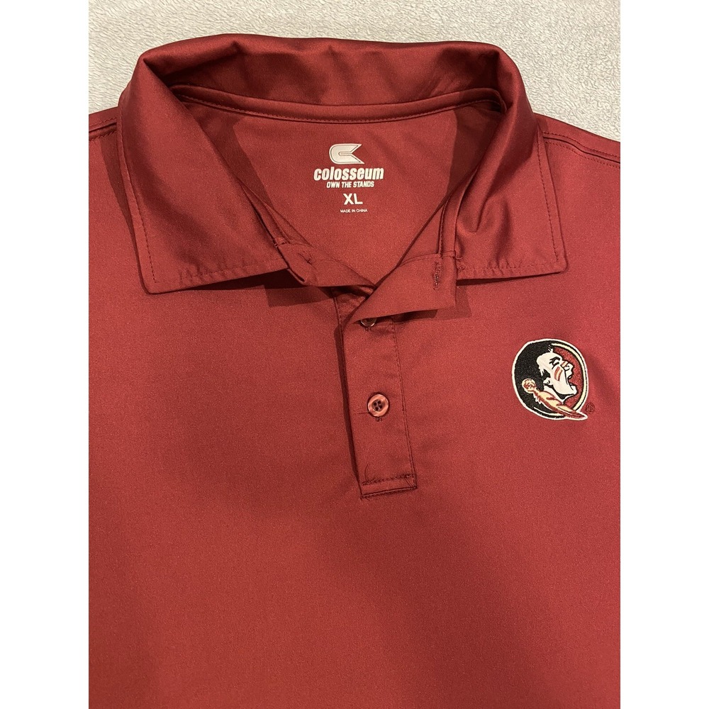 Colosseum Polo Shirt XL Florida State Seminoles Mens Short Sleeve‎ Golf Red XL